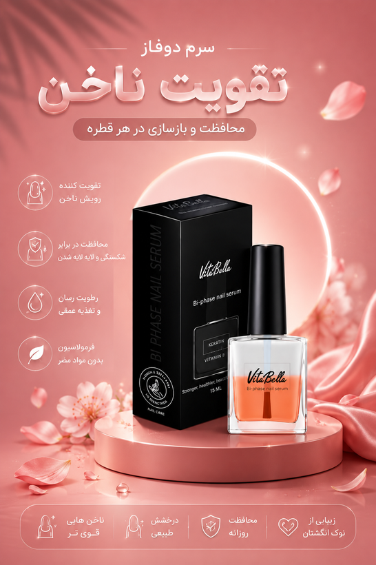 💅🌹 سرم دوفاز تقویت ناخن و کوتیکول با رایحه LAMOUR ویتابلا 🌹💅